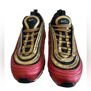 Nike Black, Red, and Gold Sneakers